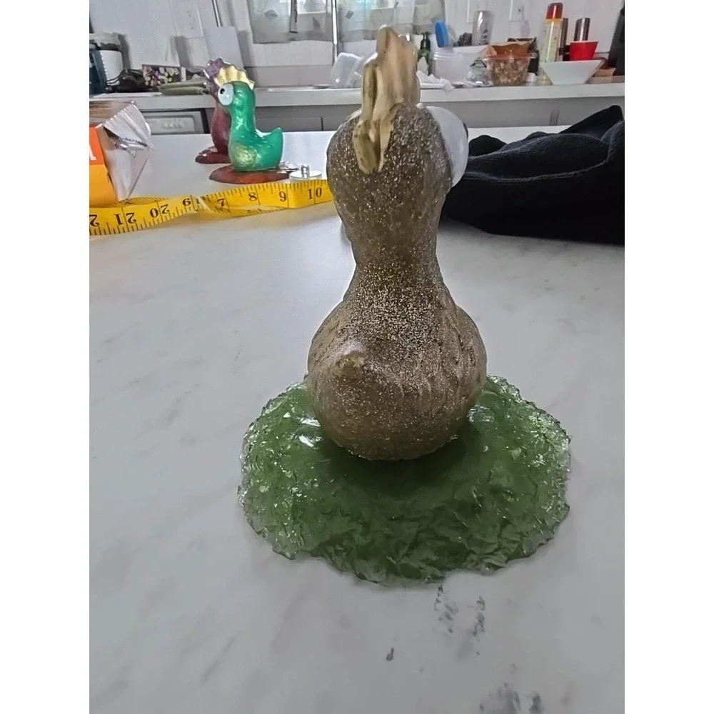 Handmade Resin Chicken On Bed Of Grass 696 Decoration Gift